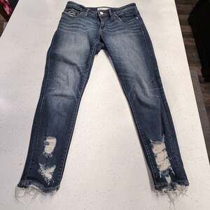 BKE Stella Low Rise Slim Fit Ankle Skinny Distressed Jeans Size 28